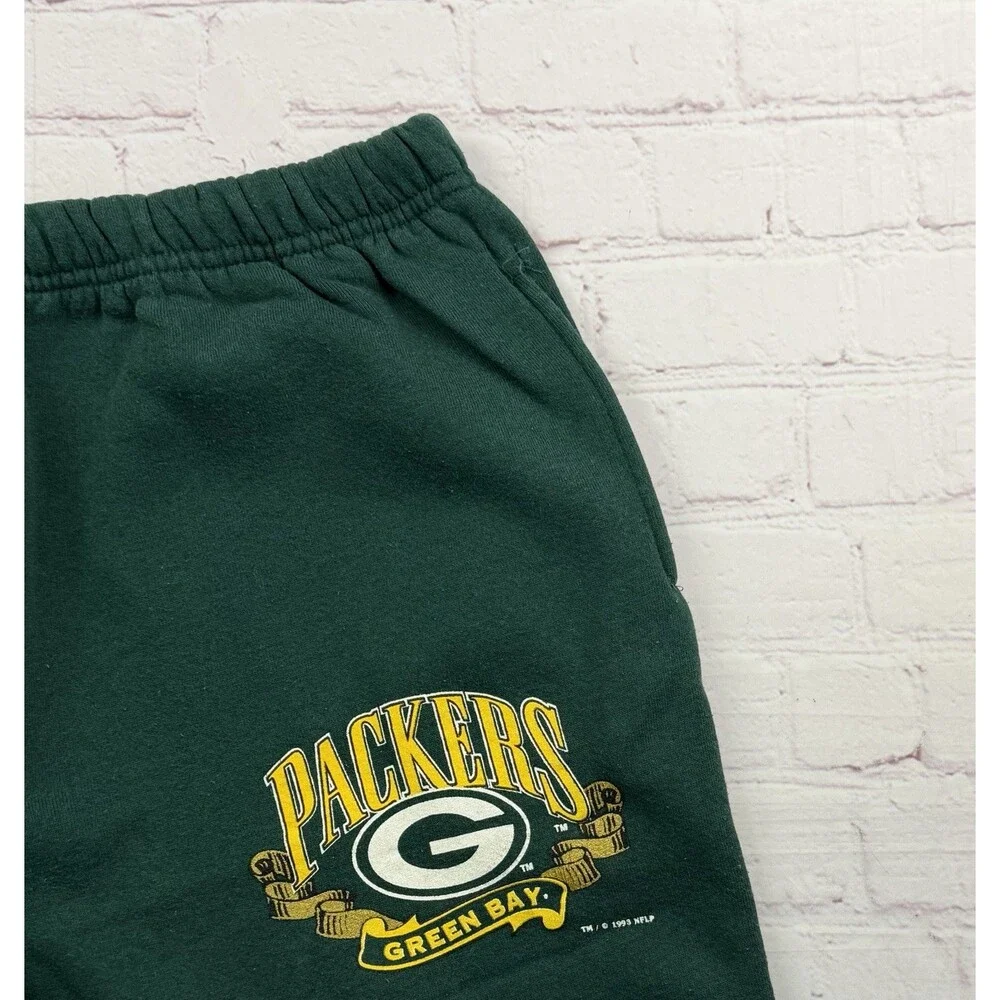 Vintage 90s Nutmeg Mills Green Bay Packers Baggy Comfy Sweatpants Green NFL - M
